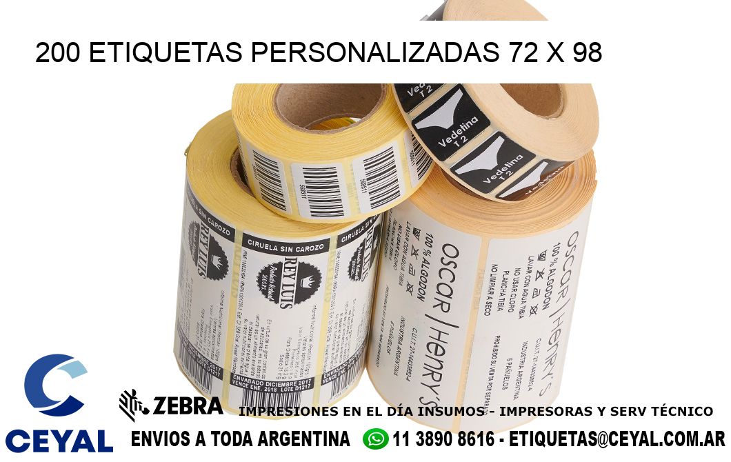 200 ETIQUETAS PERSONALIZADAS 72 x 98