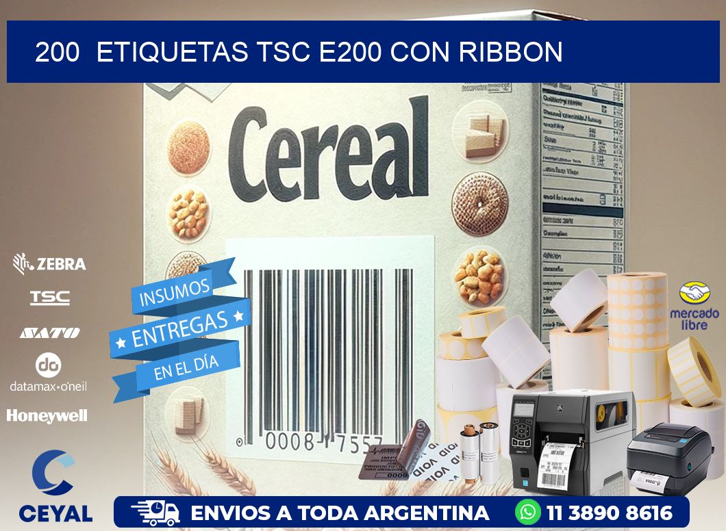 200  ETIQUETAS TSC E200 CON RIBBON
