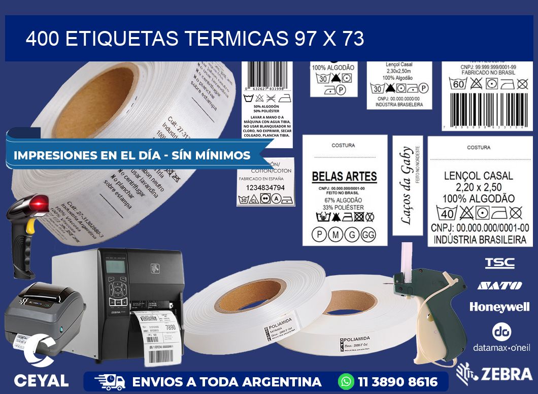 400 ETIQUETAS TERMICAS 97 x 73