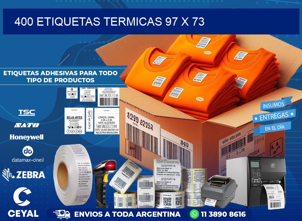 400 ETIQUETAS TERMICAS 97 x 73