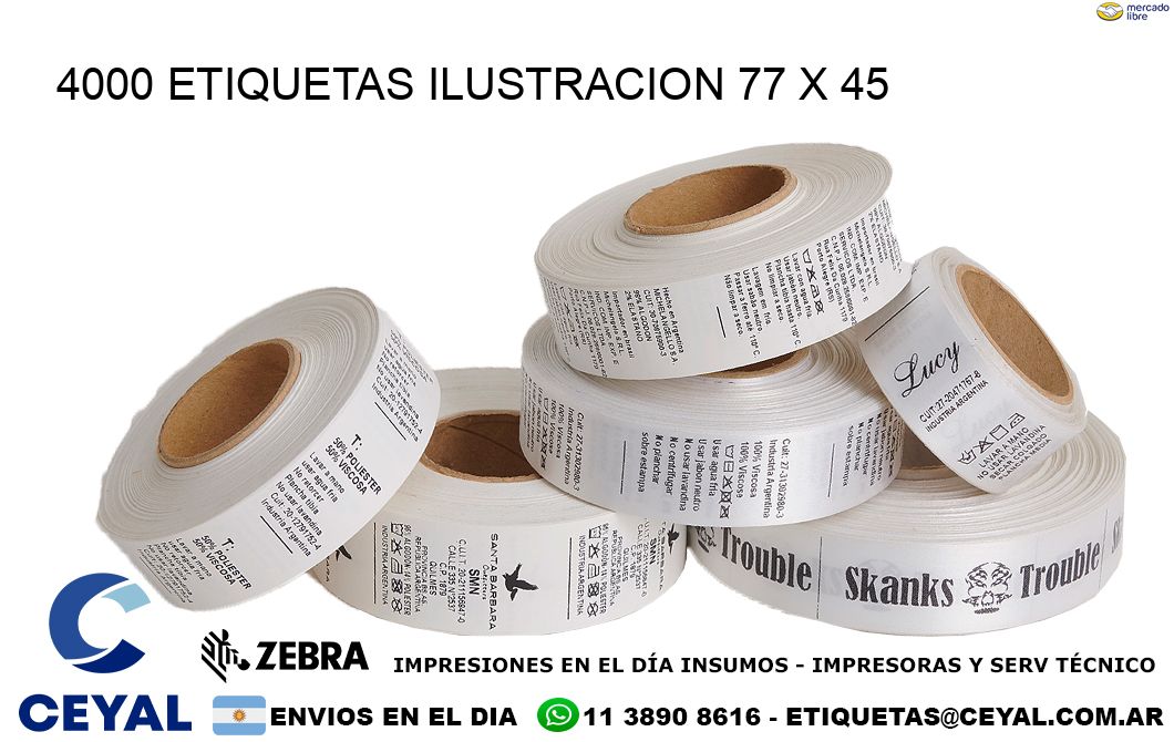 4000 ETIQUETAS ILUSTRACION 77 x 45