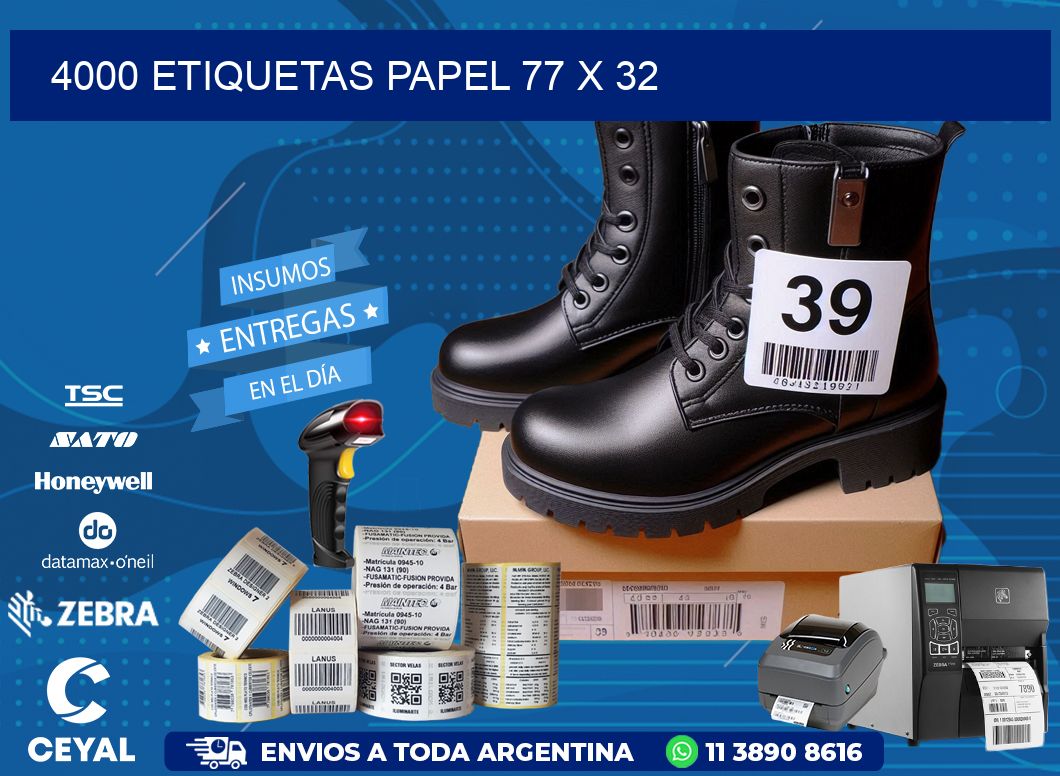 4000 ETIQUETAS PAPEL 77 x 32