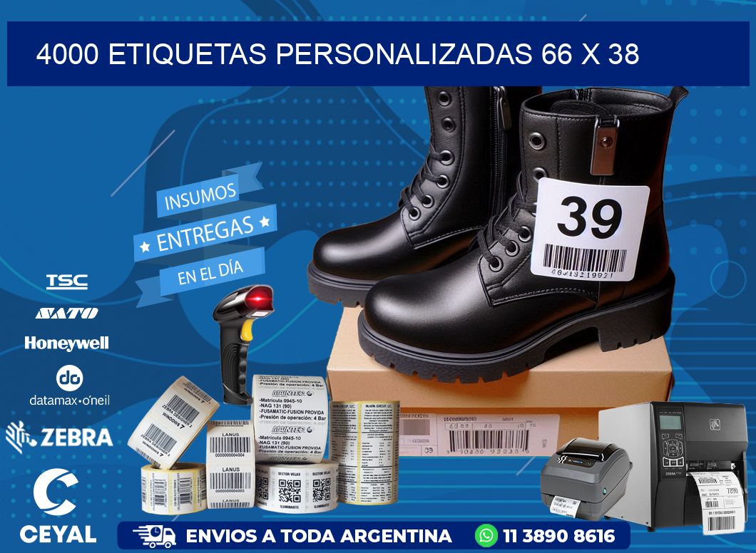 4000 ETIQUETAS PERSONALIZADAS 66 x 38