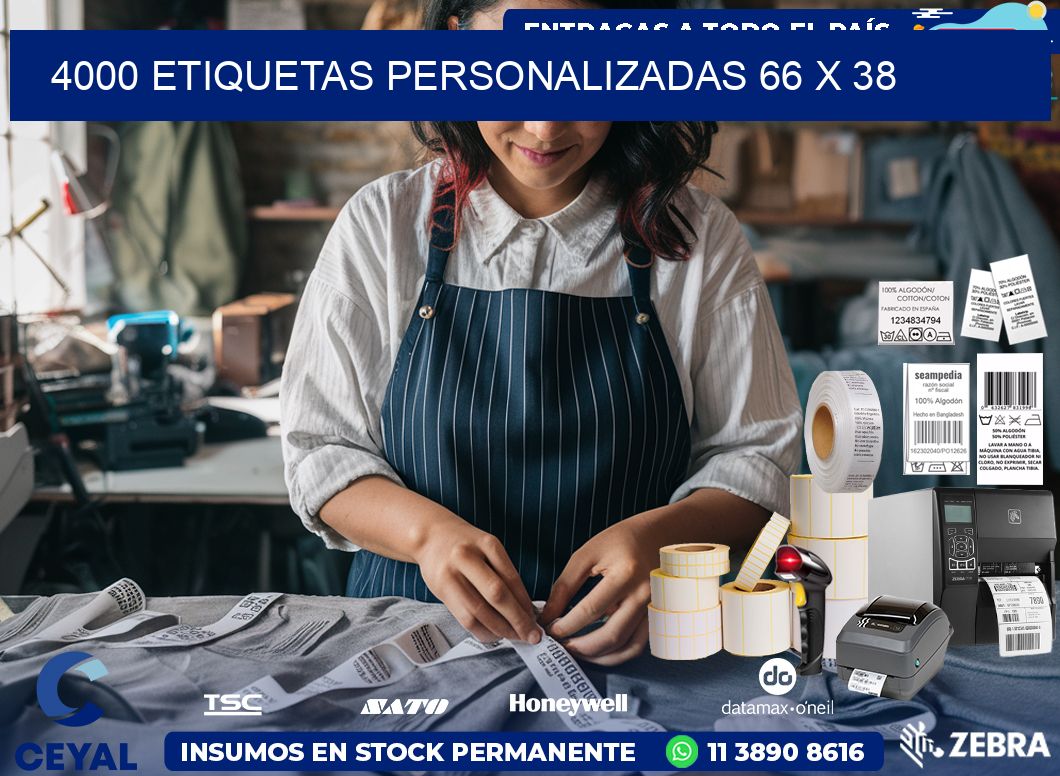 4000 ETIQUETAS PERSONALIZADAS 66 x 38