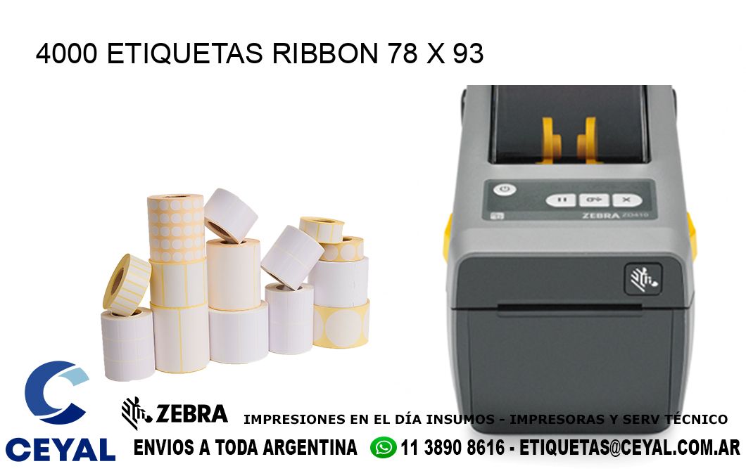 4000 ETIQUETAS RIBBON 78 x 93