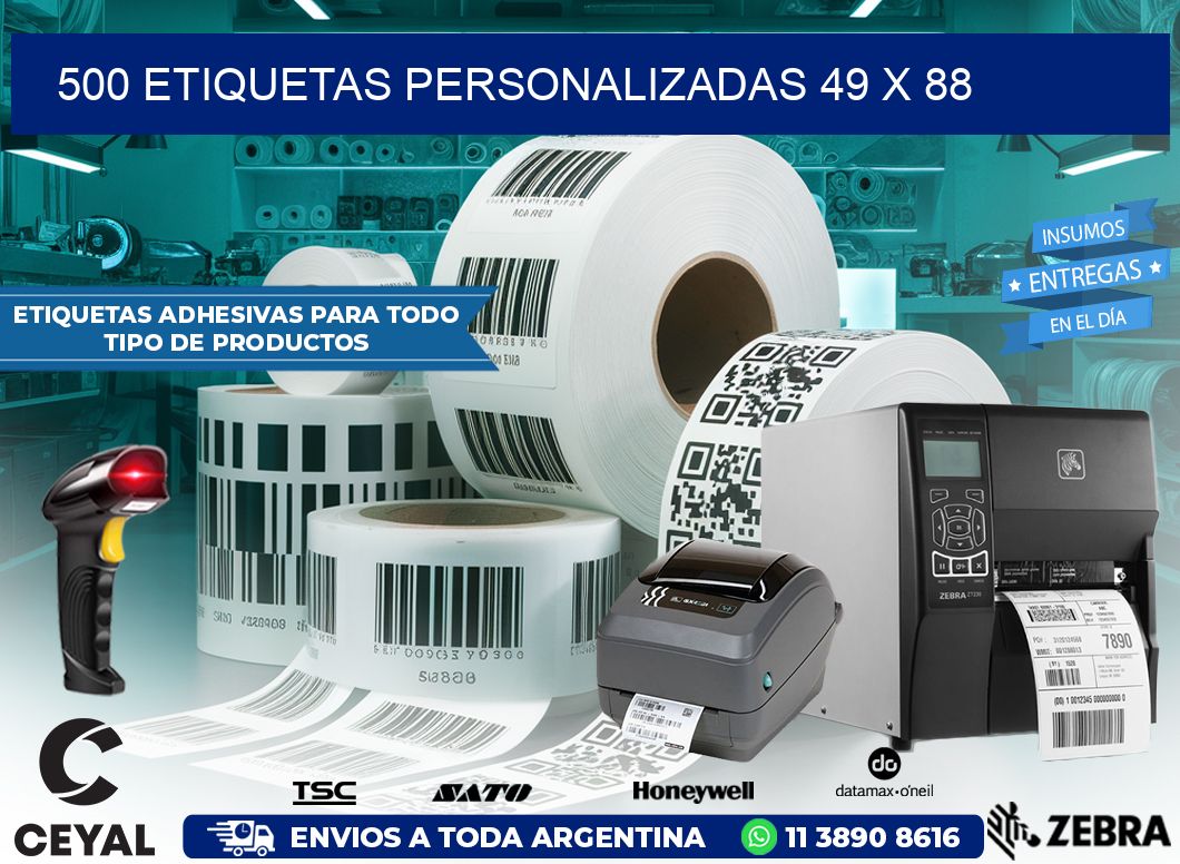 500 ETIQUETAS PERSONALIZADAS 49 x 88