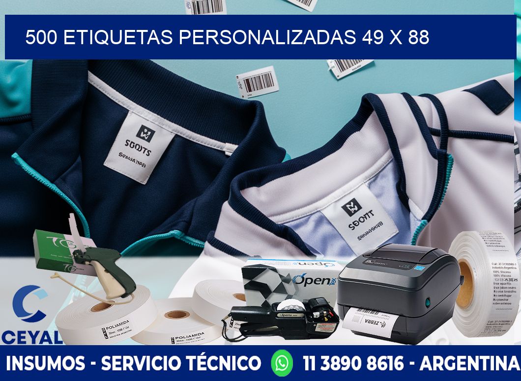 500 ETIQUETAS PERSONALIZADAS 49 x 88