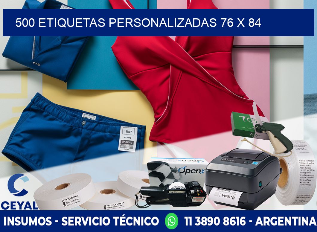 500 ETIQUETAS PERSONALIZADAS 76 x 84