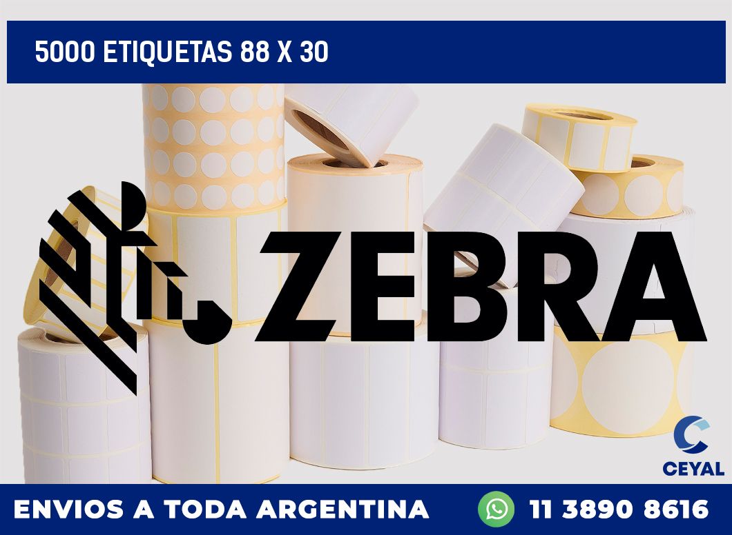5000 ETIQUETAS 88 x 30