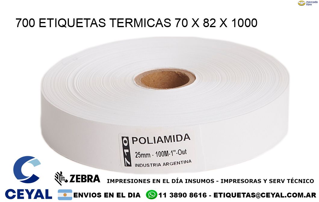 700 ETIQUETAS TERMICAS 70 x 82 x 1000