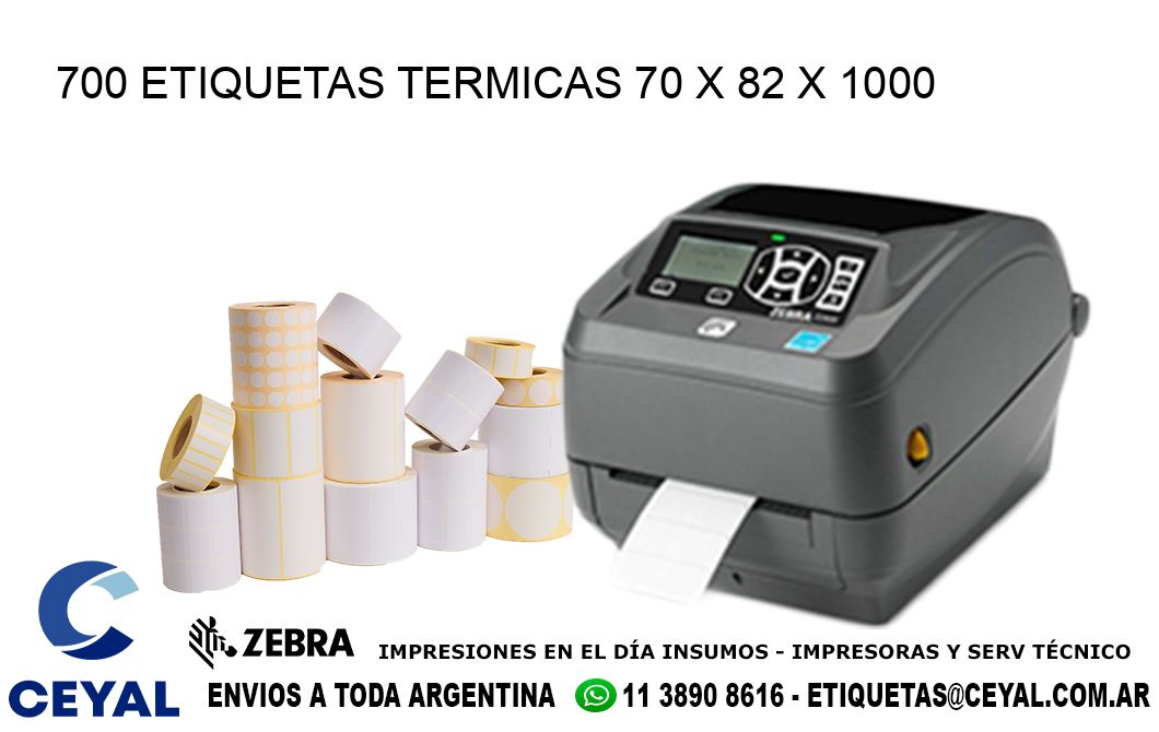 700 ETIQUETAS TERMICAS 70 x 82 x 1000
