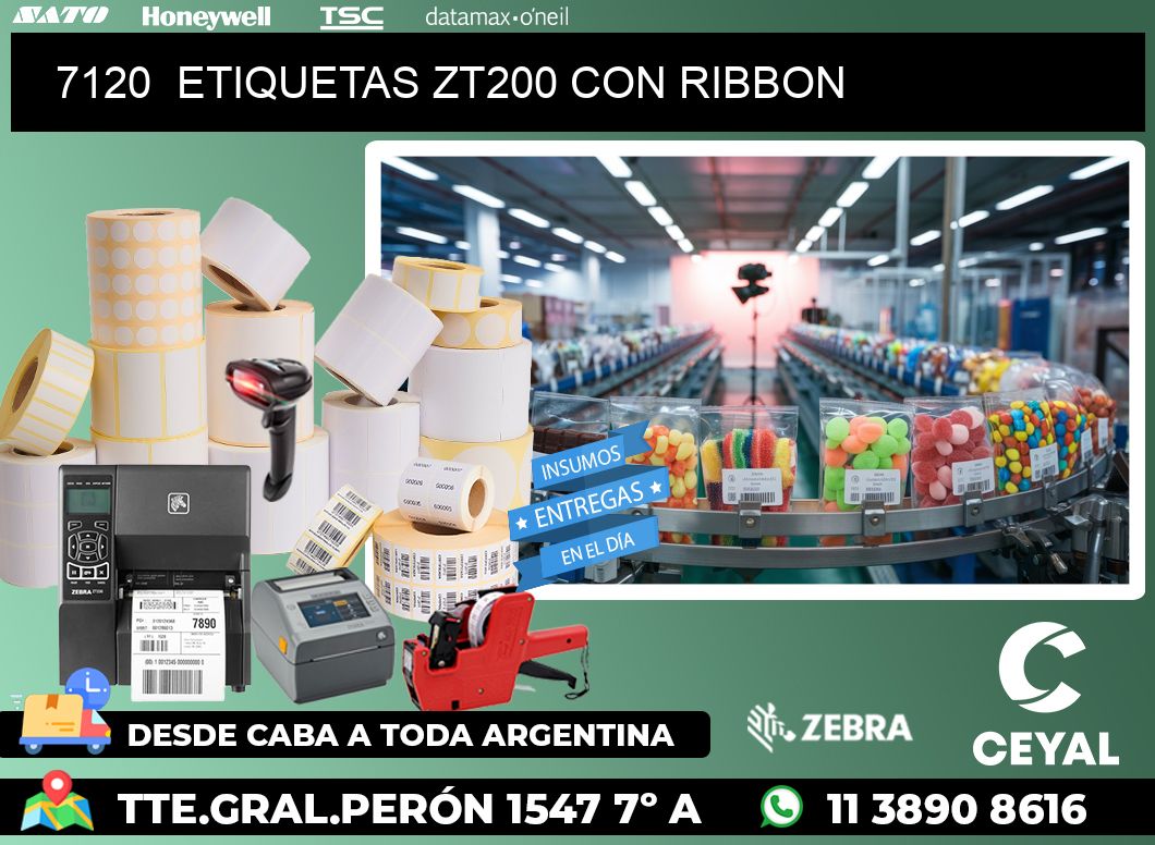 7120 ETIQUETAS ZT200 CON RIBBON