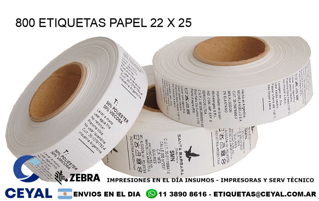 800 ETIQUETAS PAPEL 22 x 25