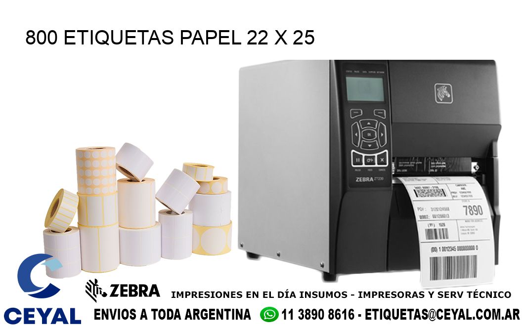 800 ETIQUETAS PAPEL 22 x 25