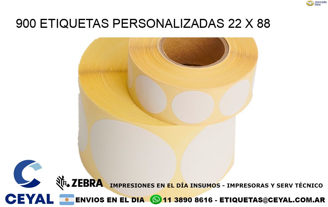 900 ETIQUETAS PERSONALIZADAS 22 x 88