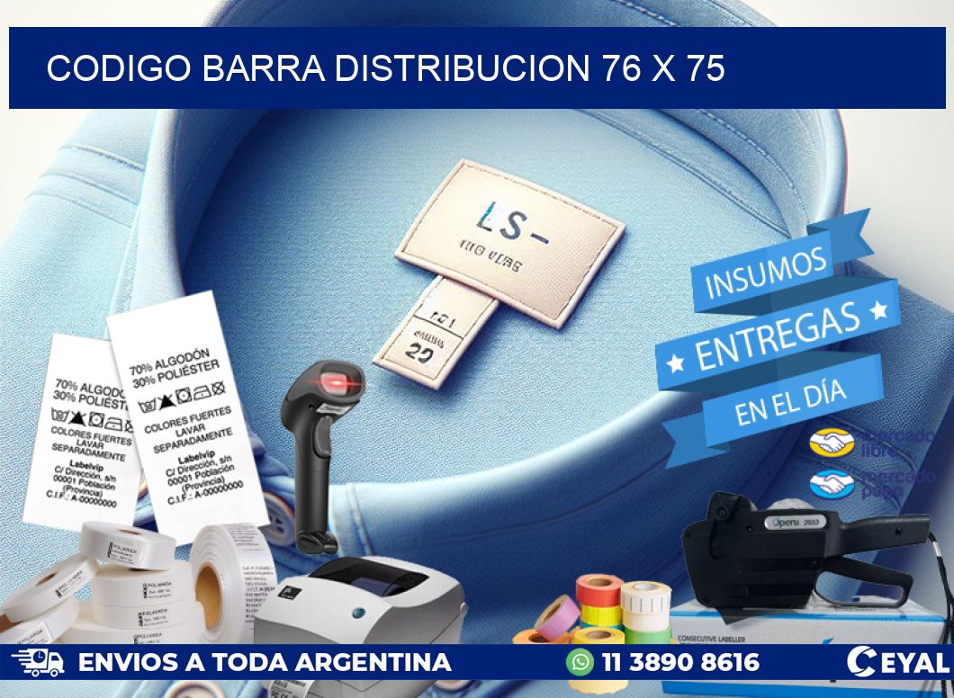 CODIGO BARRA DISTRIBUCION 76 x 75
