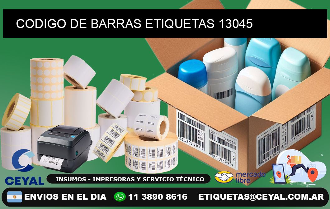 CODIGO DE BARRAS ETIQUETAS 13045