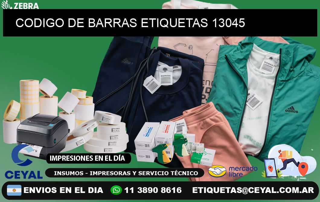 CODIGO DE BARRAS ETIQUETAS 13045