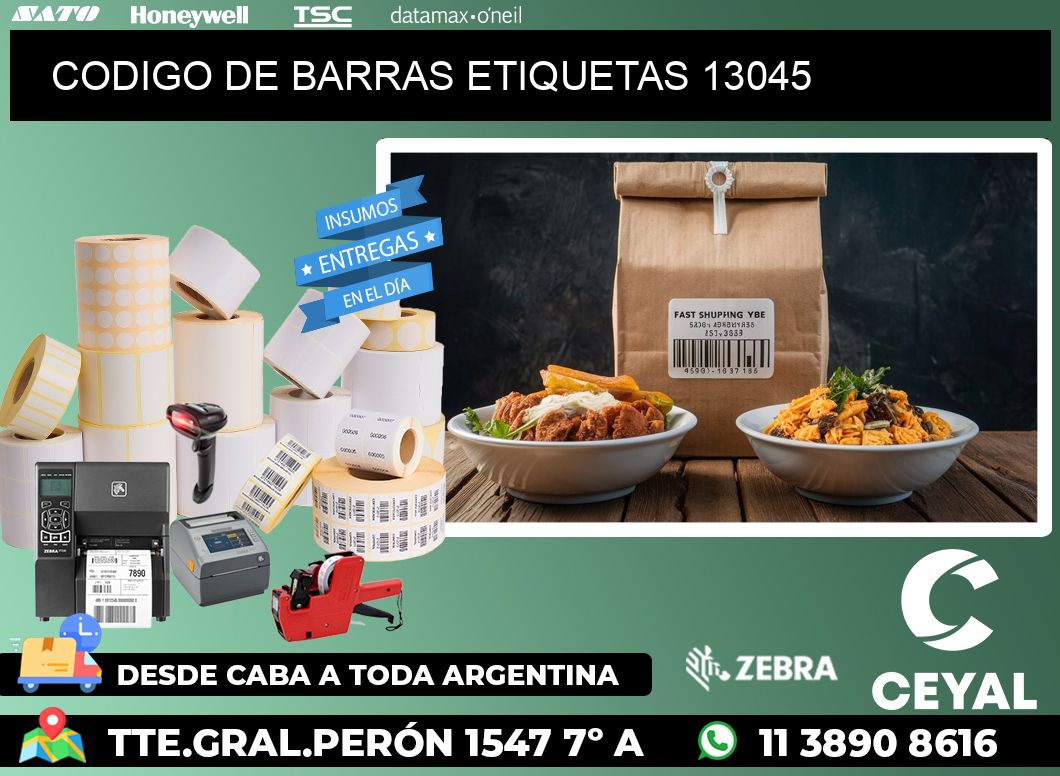 CODIGO DE BARRAS ETIQUETAS 13045