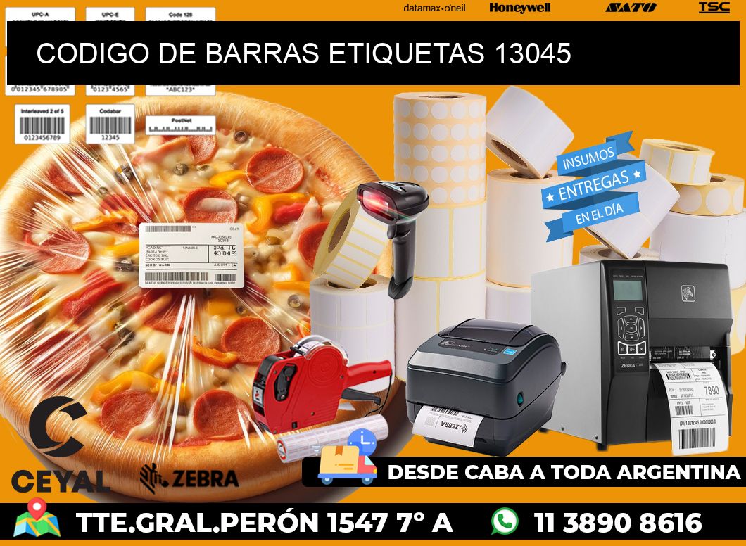 CODIGO DE BARRAS ETIQUETAS 13045