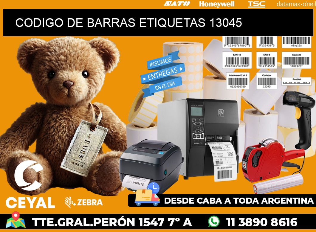CODIGO DE BARRAS ETIQUETAS 13045