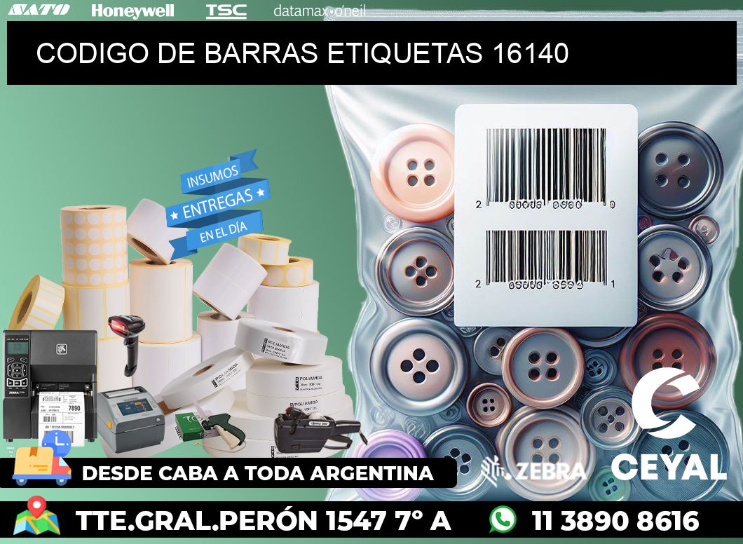 CODIGO DE BARRAS ETIQUETAS 16140