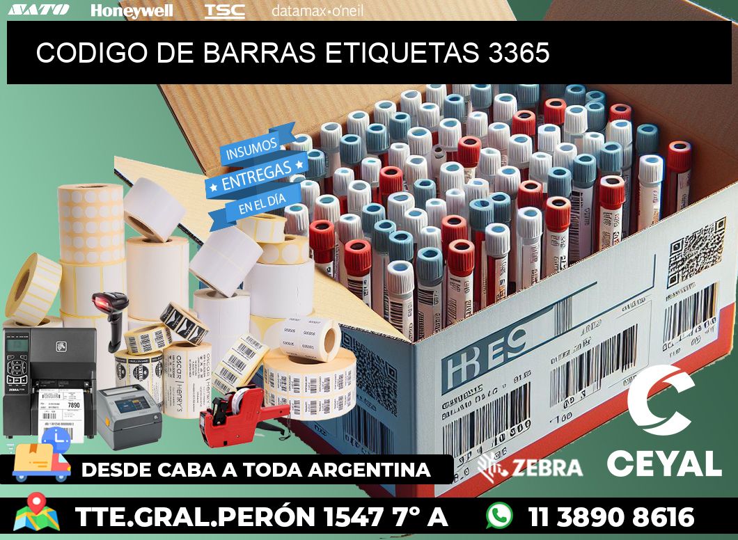 CODIGO DE BARRAS ETIQUETAS 3365