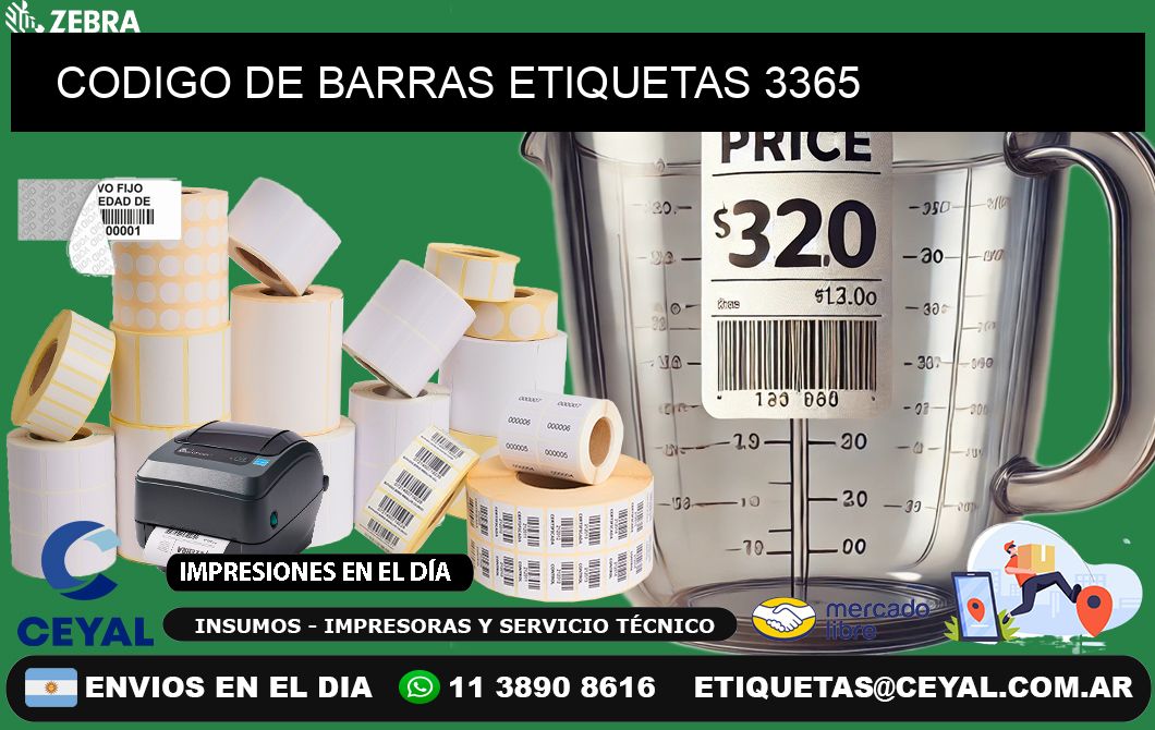 CODIGO DE BARRAS ETIQUETAS 3365