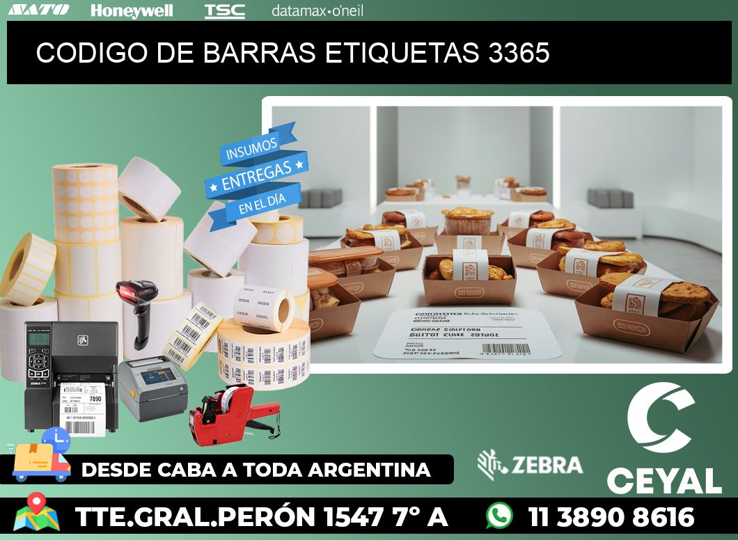 CODIGO DE BARRAS ETIQUETAS 3365