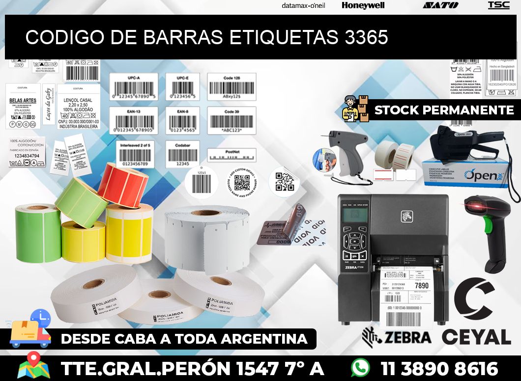 CODIGO DE BARRAS ETIQUETAS 3365