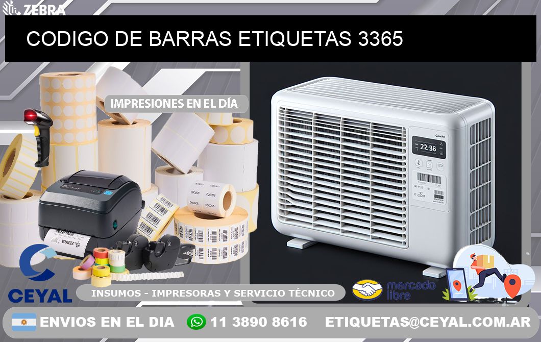 CODIGO DE BARRAS ETIQUETAS 3365