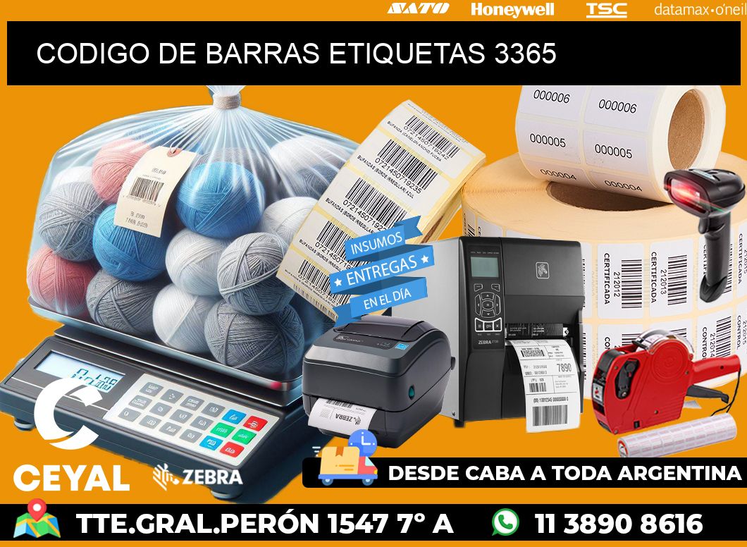 CODIGO DE BARRAS ETIQUETAS 3365