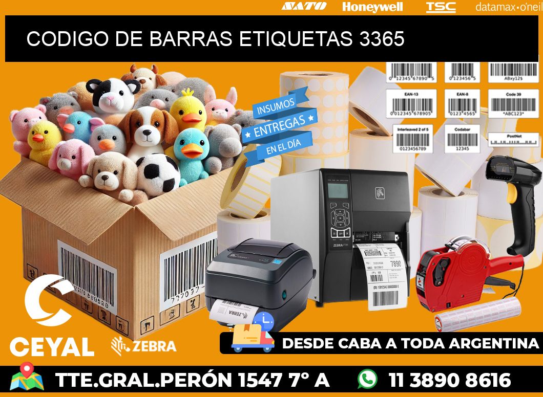 CODIGO DE BARRAS ETIQUETAS 3365