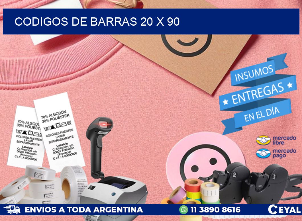 CODIGOS DE BARRAS 20 x 90