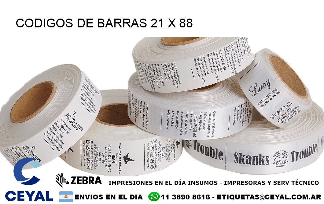 CODIGOS DE BARRAS 21 x 88