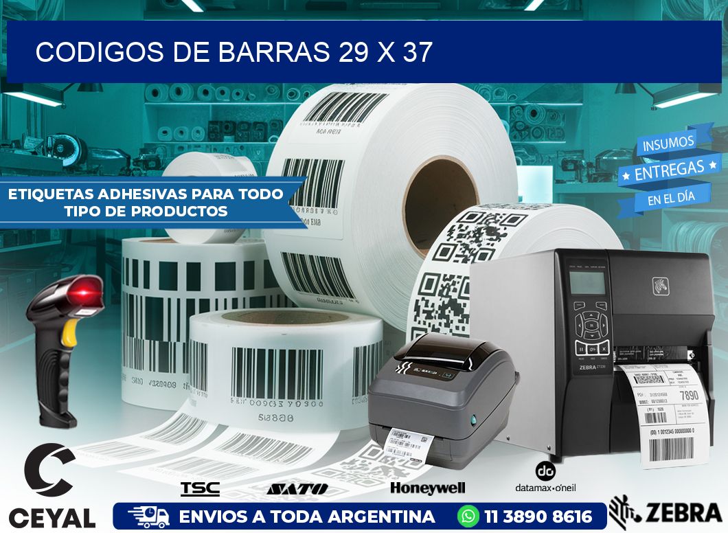 CODIGOS DE BARRAS 29 x 37