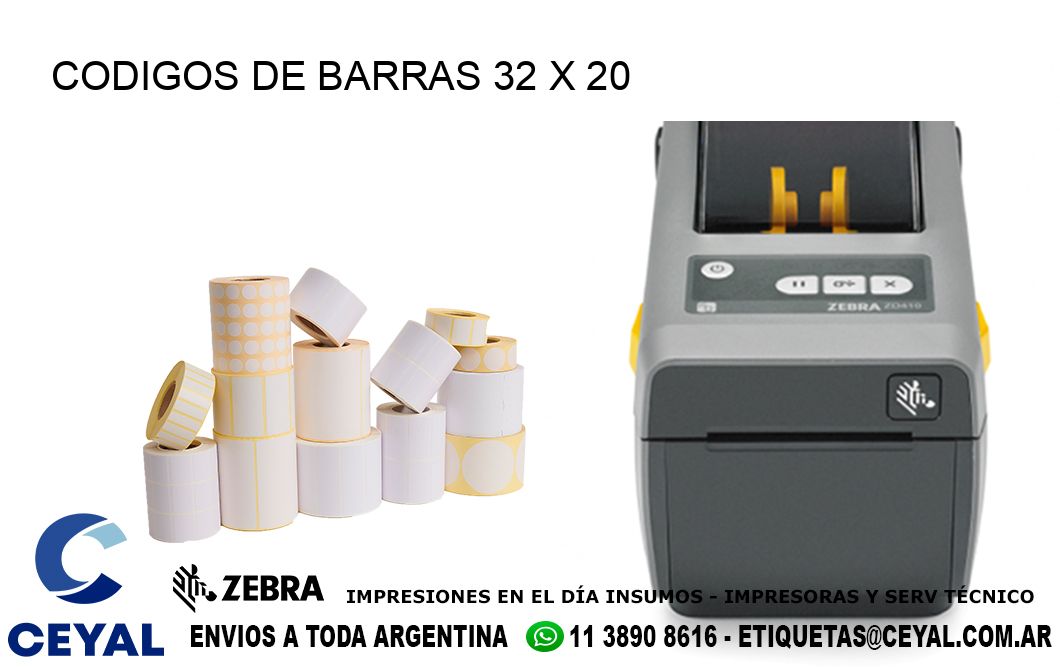 CODIGOS DE BARRAS 32 x 20
