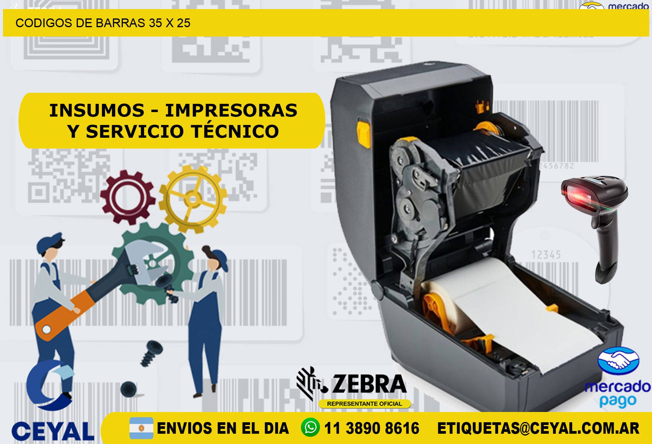 CODIGOS DE BARRAS 35 x 25