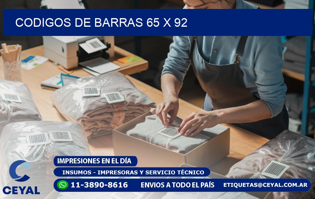CODIGOS DE BARRAS 65 x 92