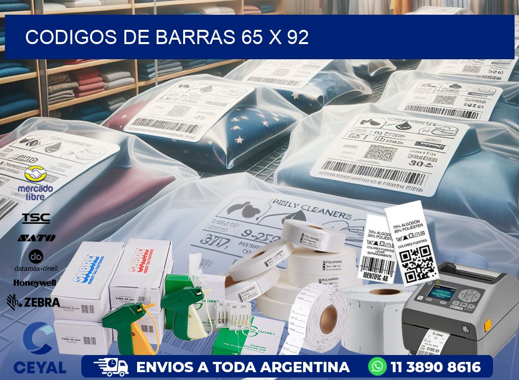 CODIGOS DE BARRAS 65 x 92