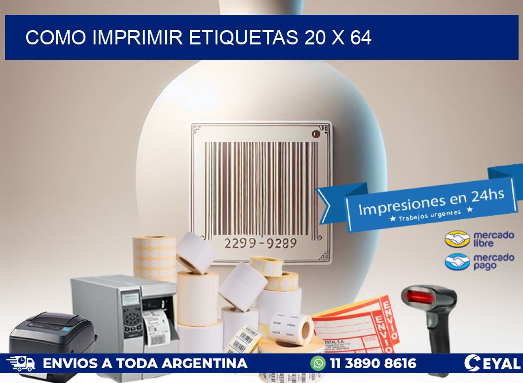 COMO IMPRIMIR ETIQUETAS 20 x 64