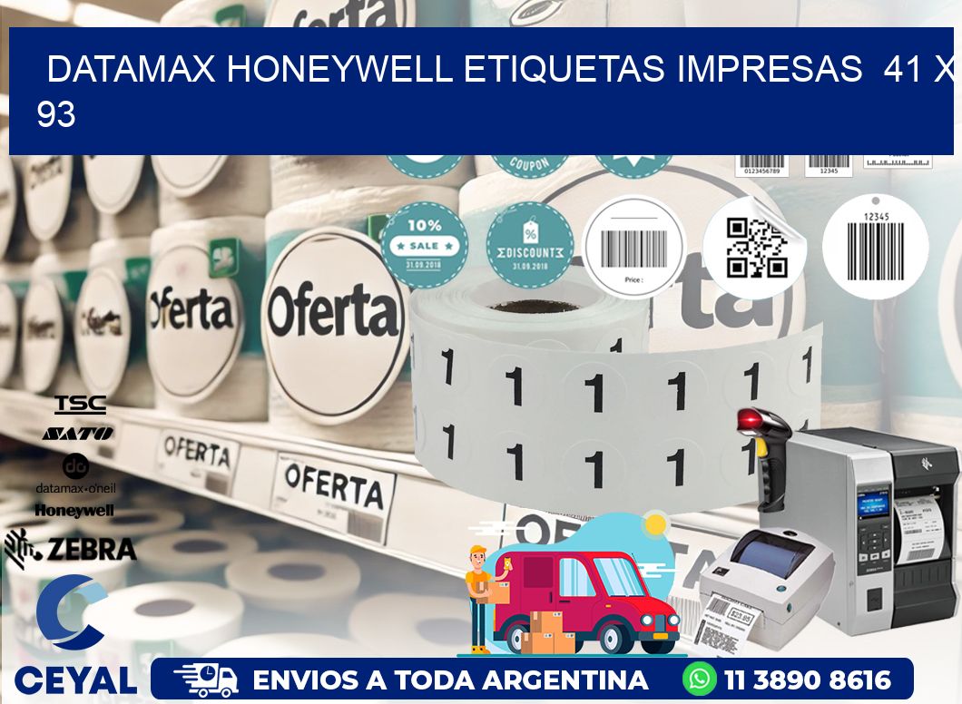 DATAMAX HONEYWELL ETIQUETAS IMPRESAS 41 x 93