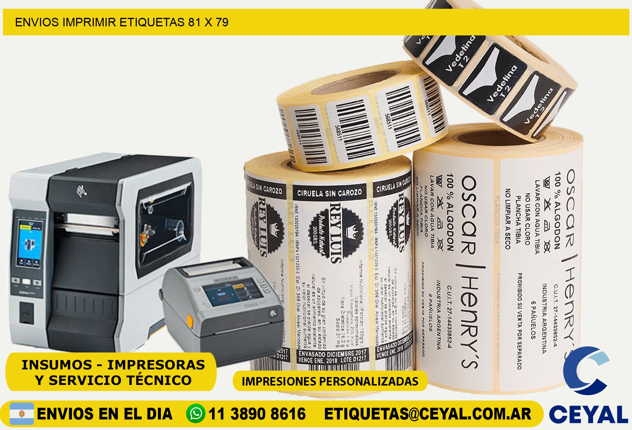 ENVIOS IMPRIMIR ETIQUETAS 81 x 79