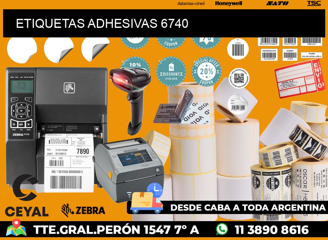 ETIQUETAS ADHESIVAS 6740