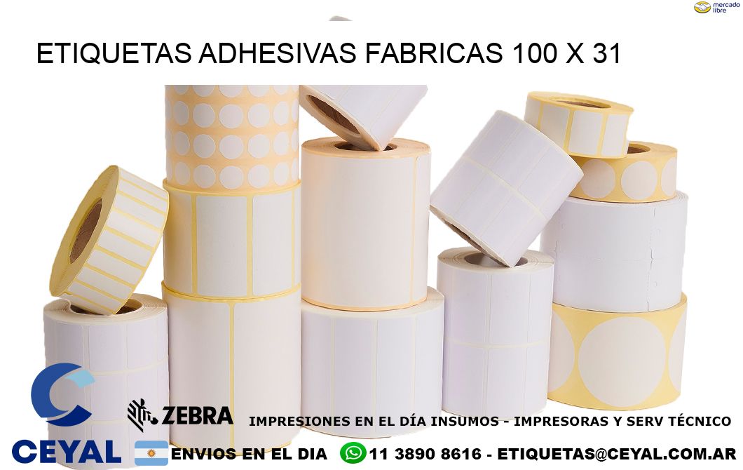 ETIQUETAS ADHESIVAS FABRICAS 100 x 31