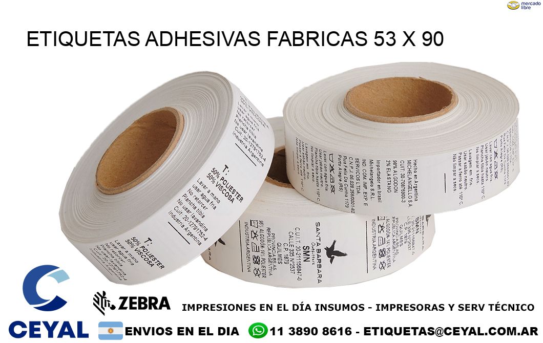 ETIQUETAS ADHESIVAS FABRICAS 53 x 90