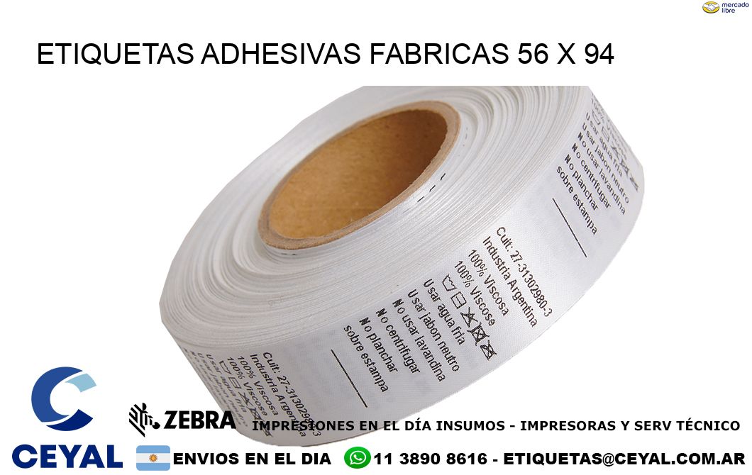 ETIQUETAS ADHESIVAS FABRICAS 56 x 94
