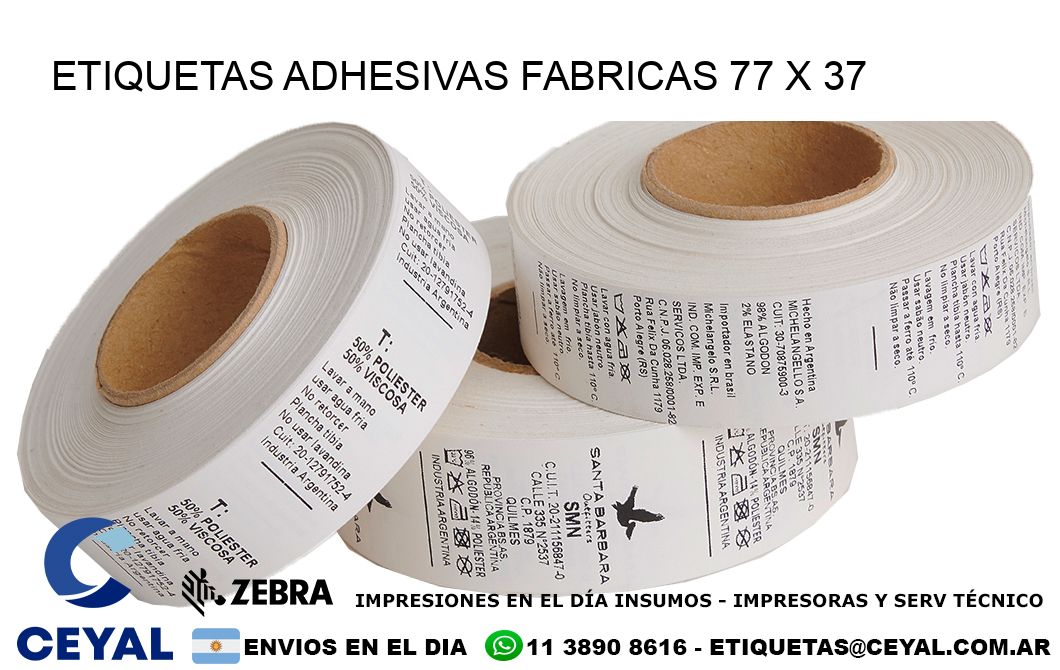 ETIQUETAS ADHESIVAS FABRICAS 77 x 37