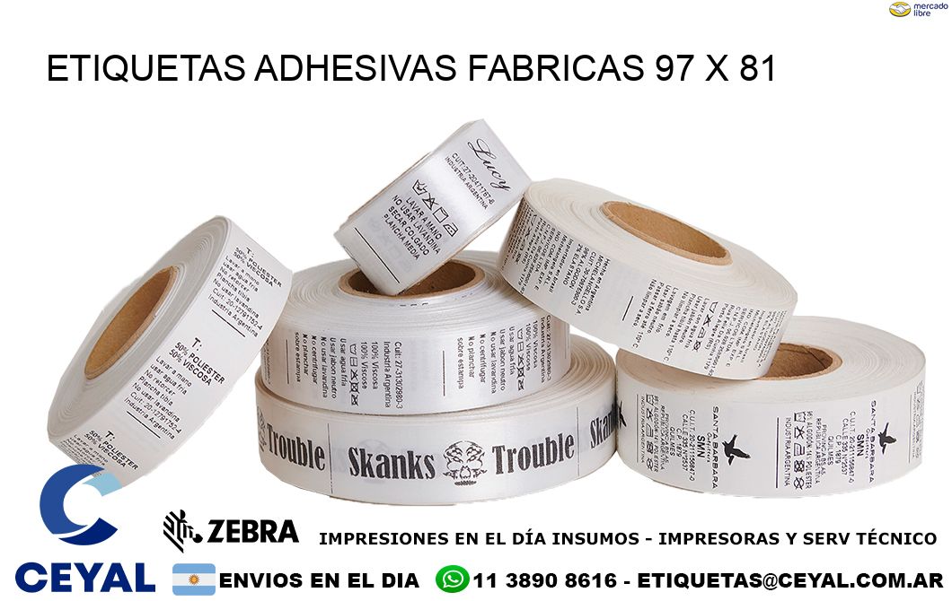 ETIQUETAS ADHESIVAS FABRICAS 97 x 81