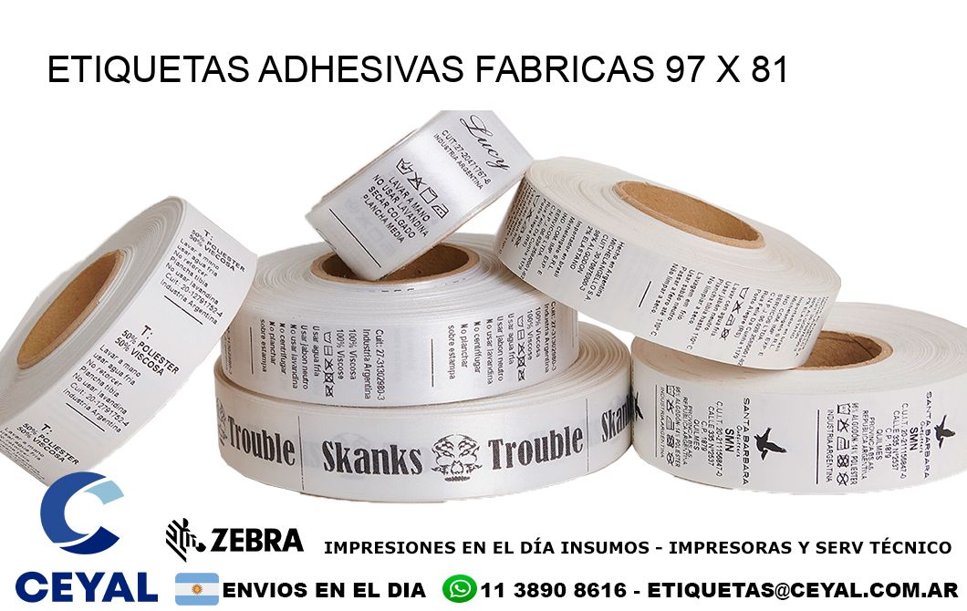 ETIQUETAS ADHESIVAS FABRICAS 97 x 81